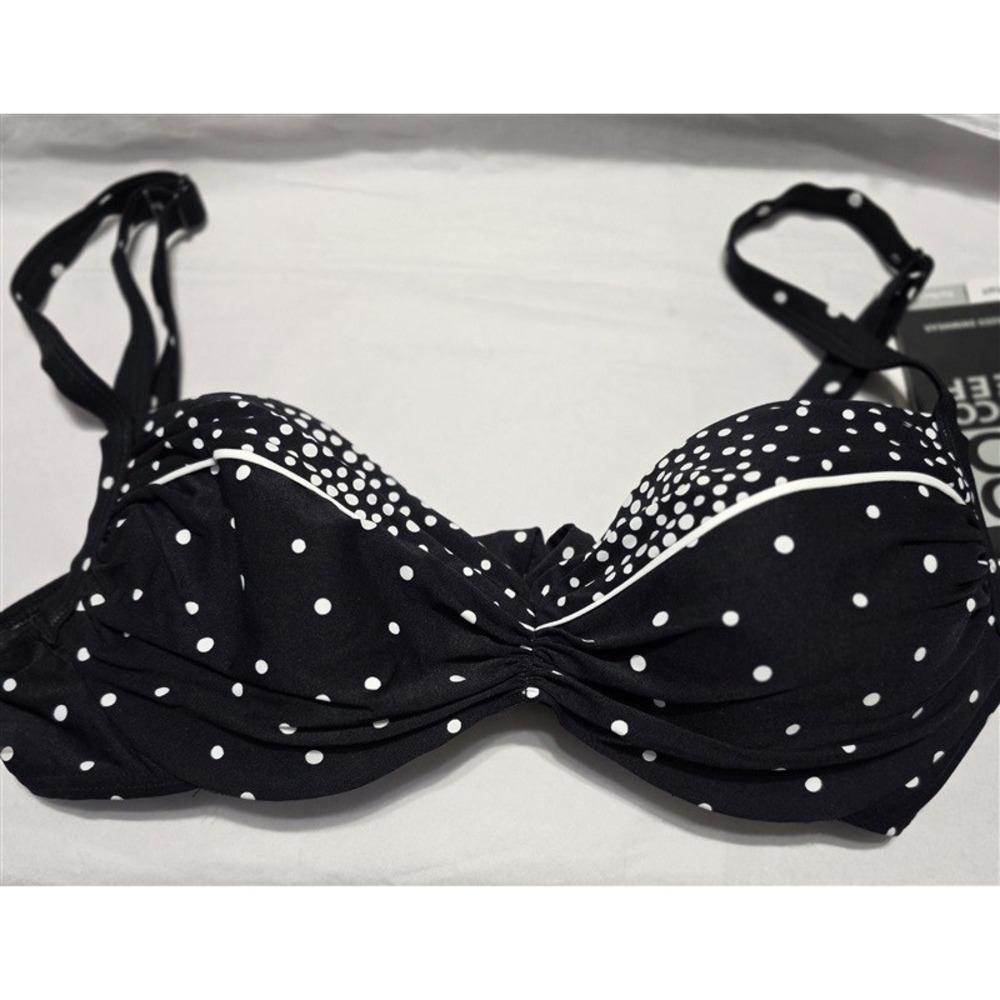 NWT Coco Reef Cast Black 32/34DD Spotted Underwired Bikini Swim Top #99781 - Picture 3 of 3